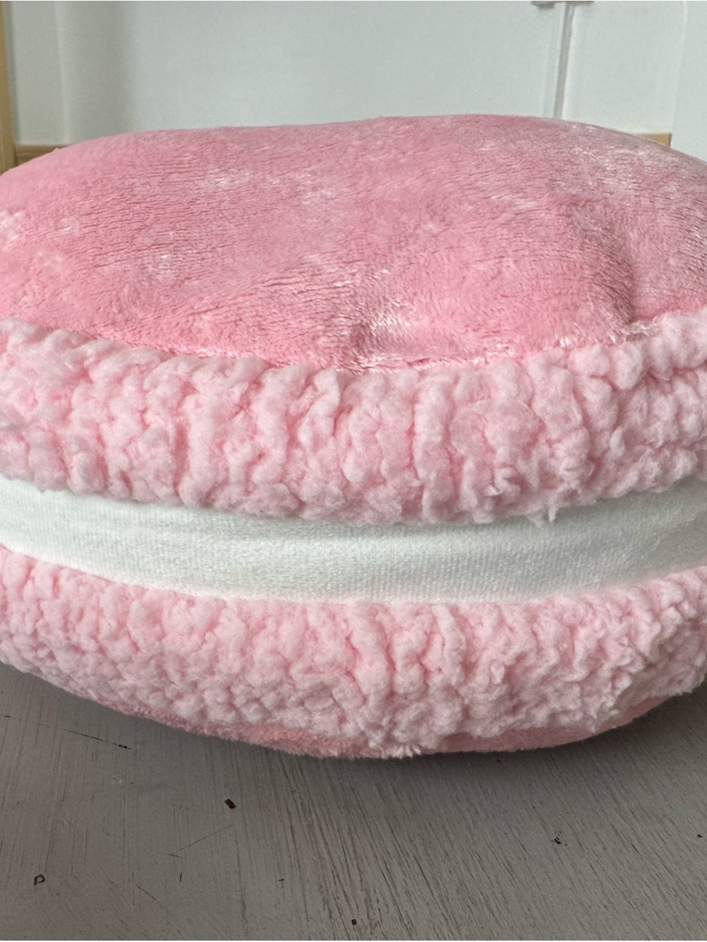 Macaroon Plush Round Pink - Soft Throw Pillow - Picture 2 of 2